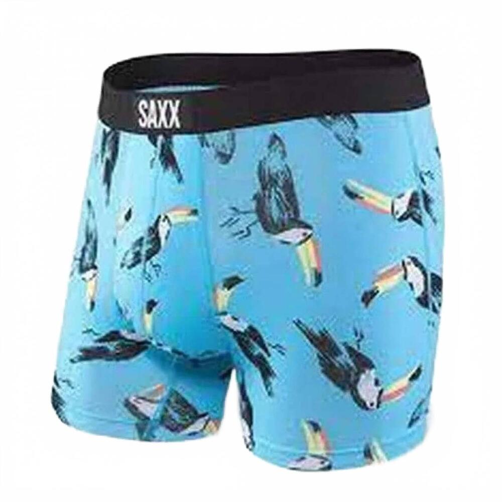 NEW SAXX men's vibe boxer brief in blue toucan